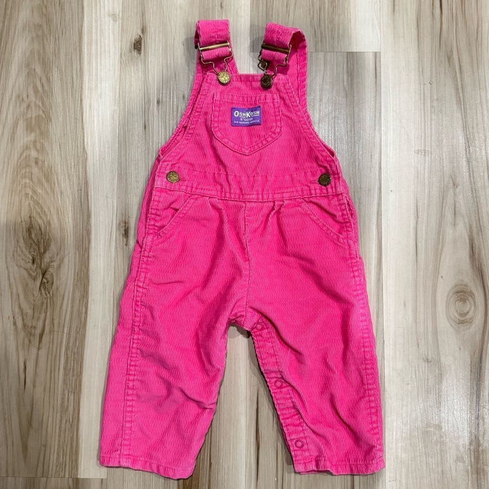 Oshkosh B’Gosh Pink Vintage 90’s Overalls Baby Girl 18 Months